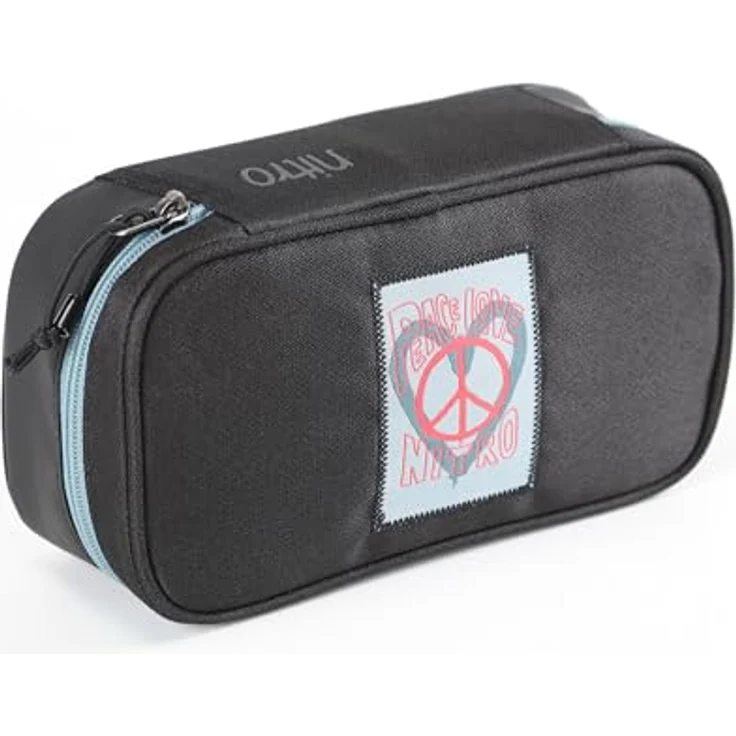 Nitro Pencil Case XL Schlamperetui Peace Love, geräumiges Federmäppchen mit Organizer, Geodreieck und Stundenplan, bunt – Bild 1
