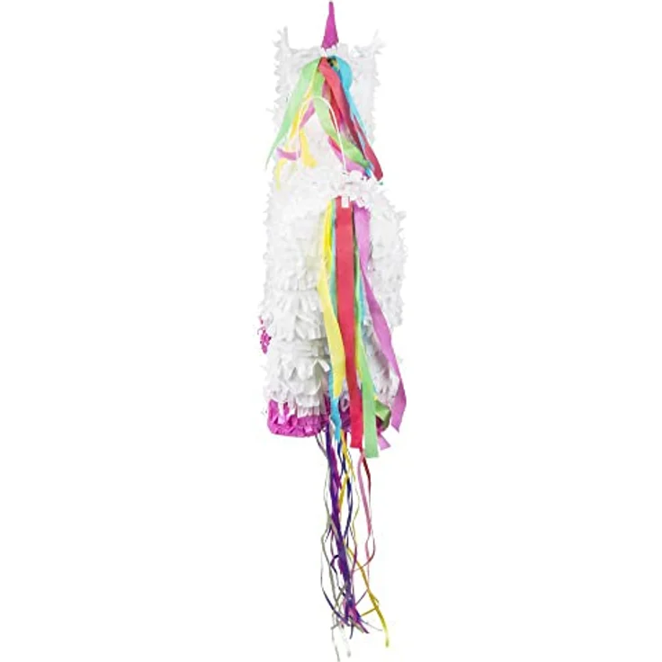 Boland 30932 - Pinata Einhorn, Größe 47 x 39 cm, Weiß-Rosa, Karton, Schlag-Pinata, Geburtstag, Mottoparty, Feier, Kindergeburtstag, Deko, Süßigkeiten, Geschenke – Bild 5