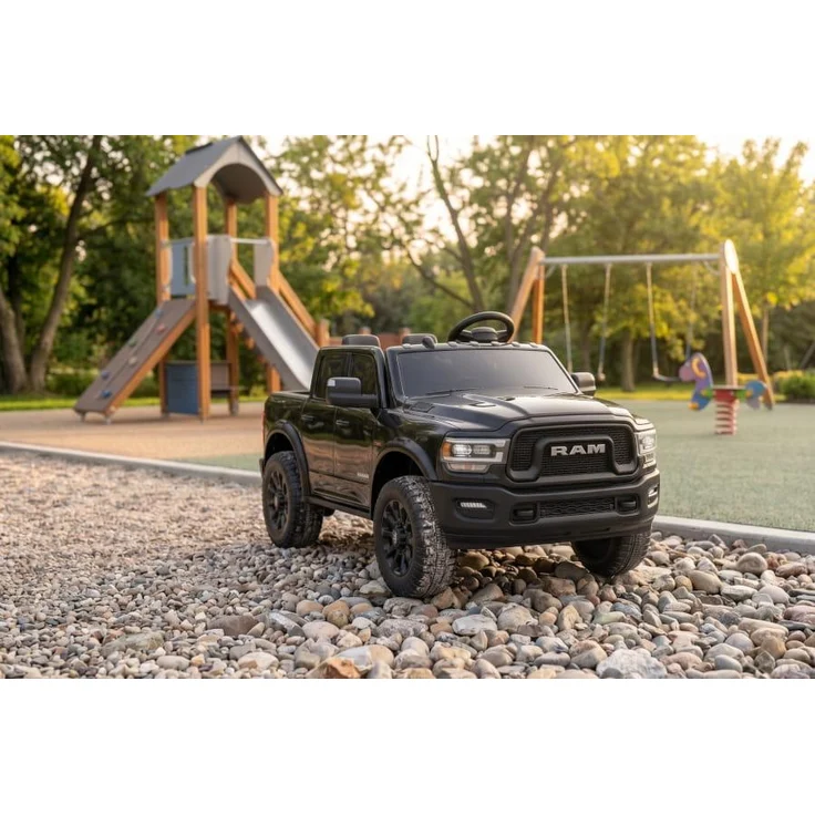 schnaeppchenmeile-online Elektro Kinderauto Dodge RAM 2500 "Rebel" 24V, 2-Sitzer mit Ledersitz, EVA Reifen und Bluetooth-Soundsystem, schwarz