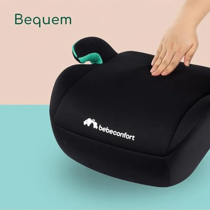 Bebeconfort Manga i-Safe Sitzerhöhung, leichte Sitzerhöhung, Befestigung mit Sicherheitsgurt, ab 6 Jahre bis zu 12 Jahren, 22-36 kg, 125-150 cm, Full Black – Bild 6