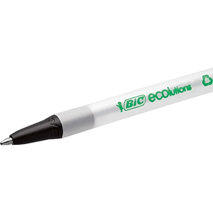 Bic Clic Stic ECOlutions, schwarzer Kugelschreiber mit mittlerer Spitze (0,4 mm), 50er Box aus 62 % recycelten Materialien – Bild 6