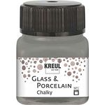 KREUL Glass & Porcelain Chalky Smoky Stone, 20 ml sanft-matte Glas- und Porzellanmalfarbe, schnelltrocknend, wasserfest, spülmaschinenfest