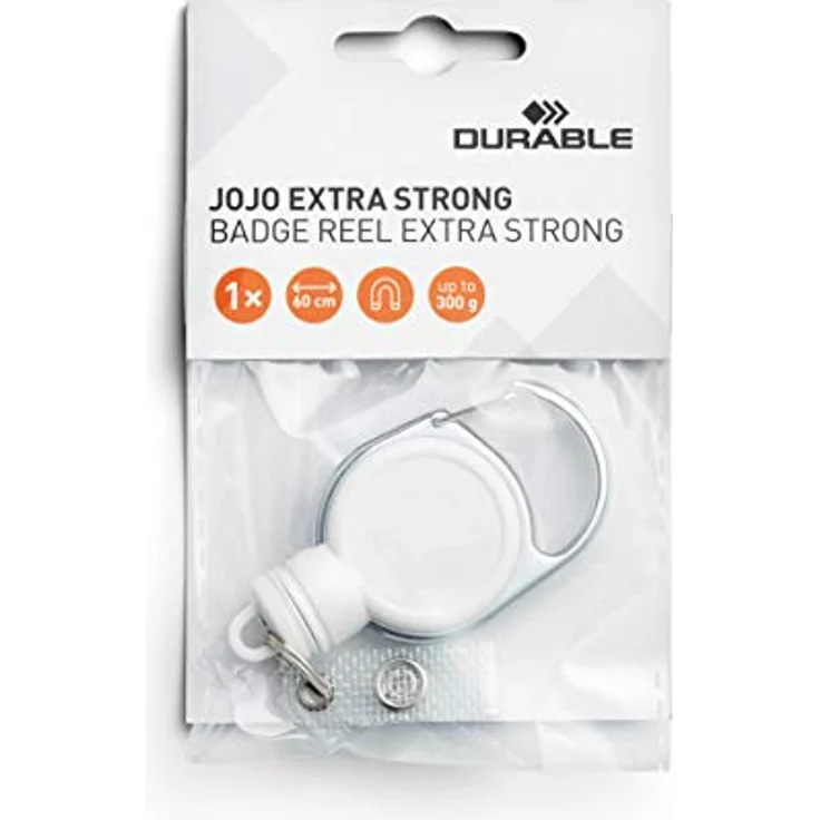 DURABLE Schlüsselanhänger 832902, Ausweishalter Jojo mit Metallclip, bis 300 g Tragkraft, 60 cm ausziehbar – Bild 4