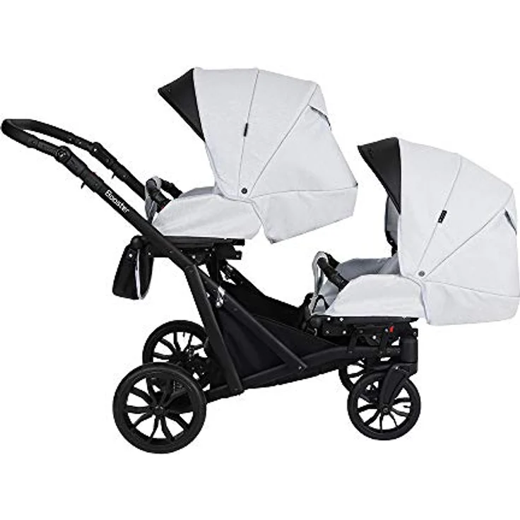 Kunert KUNERT BOOSTER 3in1 2in1 Kinderwagen Komplettset Zwillingskinderwagen Babywagen Kombikinderwagen Komplettset Geschwisterwagen Kinder Wagen set Zwillingsbuggy Doppelkinderwagen (Grau, 3 in 1 Cosmo) - Sicher, bequem und vielseitig – Bild 3