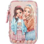 Depesche 13009 TOPModel Team Teddy - Gefüllte 3-Fach Federtasche in Rosé, mit Model Motiv und Anhänger, Federmappe mit Buntstiften, Lineal, Schere uvm. - Preisvergleich