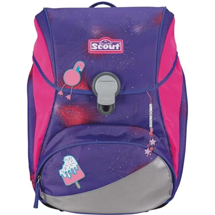 Der echte Scout sicherer Schulrucksack Alpha DIN Summer Set 4-teilig, 20 l Volumen, 1.200 g Gewicht (ohne abnehmbare Elemente), fluoreszierende Warnflächen, ergonomisches Design – Bild 2