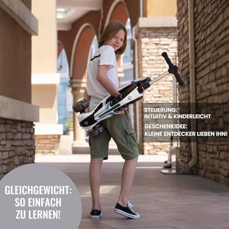 Europebazar Habib 3-Rad Roller mit LED-Licht, klappbar & bis 50kg belastbar, rot – Bild 6