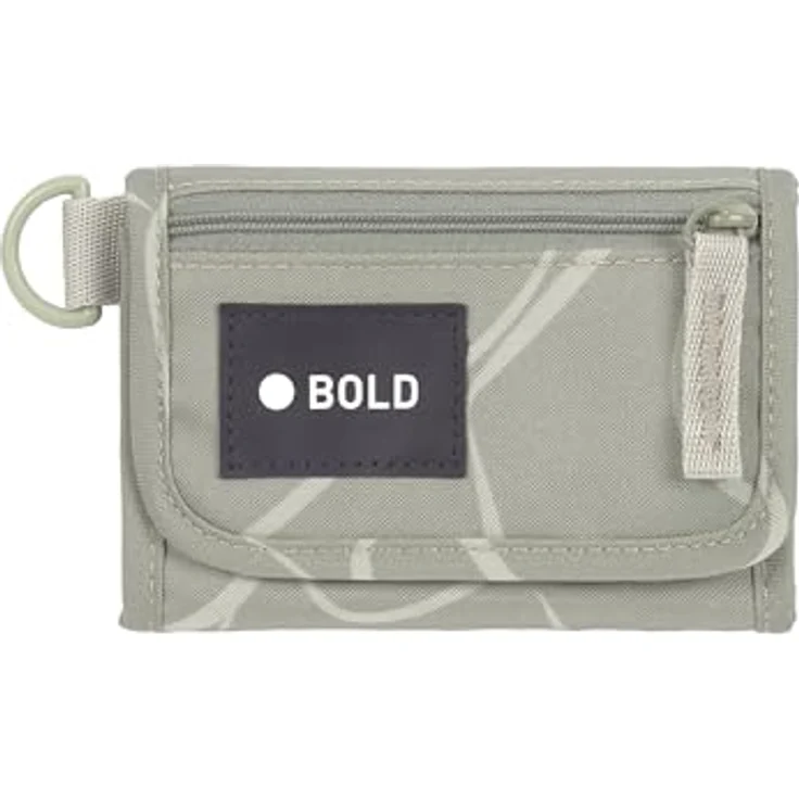 BOLD Kinderportemonnaie Curve sage, mit transparentem Sichtfenster, Öse für Ketten, recyceltes Polyester, 12,2 x 2 x 8,5 cm – Bild 1