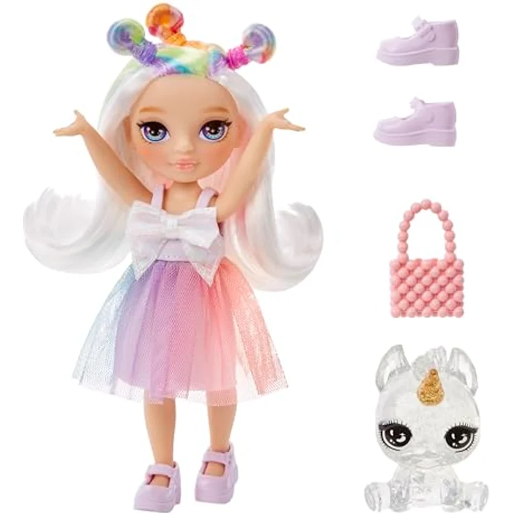 Rainbow High Anziehpuppe Rainbow High Littles Dolls - Opal (Rainbow) - Miniatur-Puppe mit passenden Accessoires und süßem Miniatur-Haustier – Bild 2
