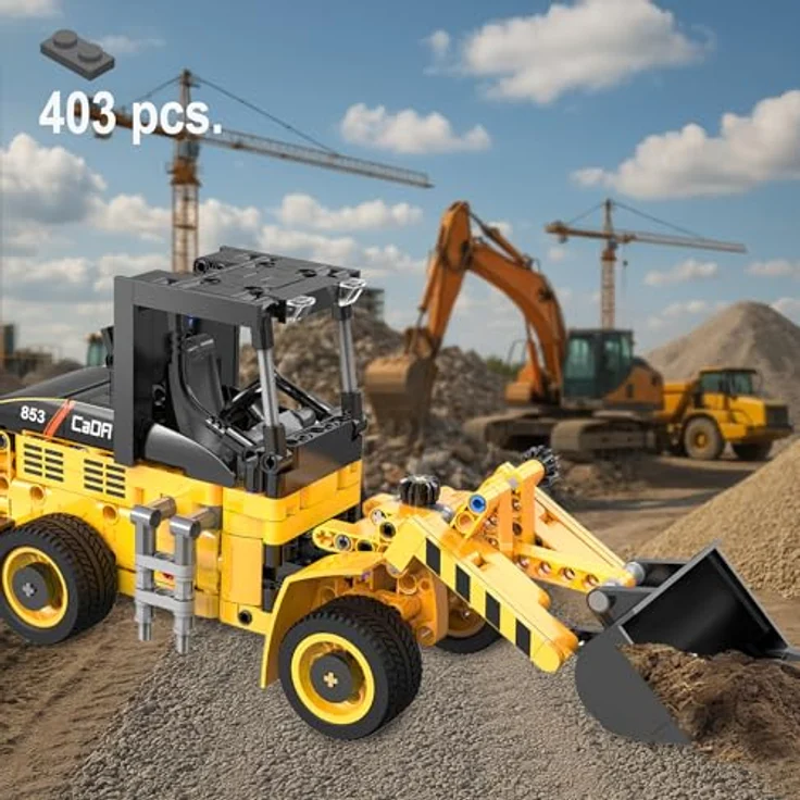 JAMARA CADA Radlader 1:15 Bricks, Klemmbaustein-Spielzeug mit 403 Teilen, detailgetreues Design, für Technik-Fans ab 8 Jahren – Bild 2