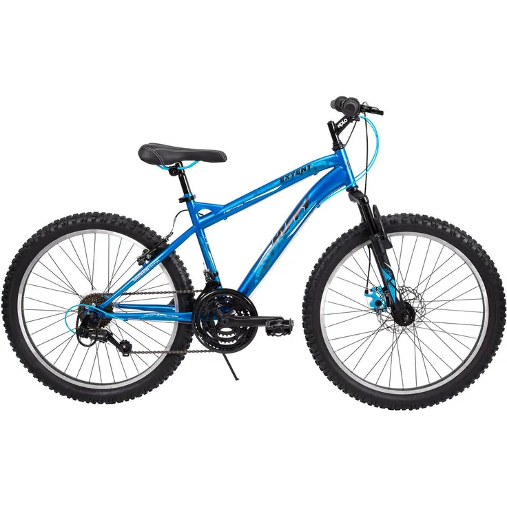 Huffy Extent, Jugendfahrrad mit 18-Gang Shimano-Schaltung, Vorderradfederung und Kobaltblauem Design für Jungen und Mädchen (8-11 Jahre)