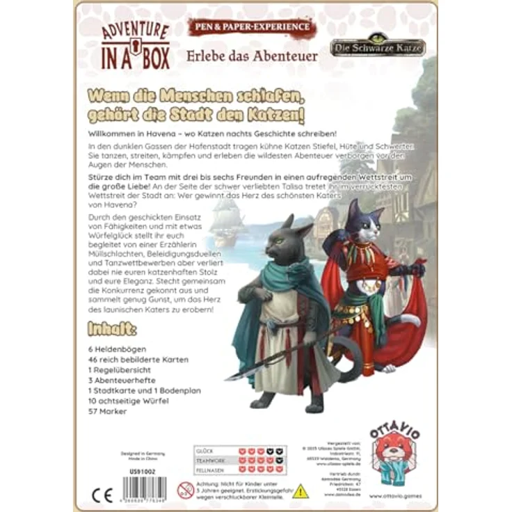 Ottavio Adventure in a Box: Samtpfotentango, Mini-Rollenspiel für 3-7 Personen, 10+ Jahre, 90-180 Minuten, Deutsch – Bild 4