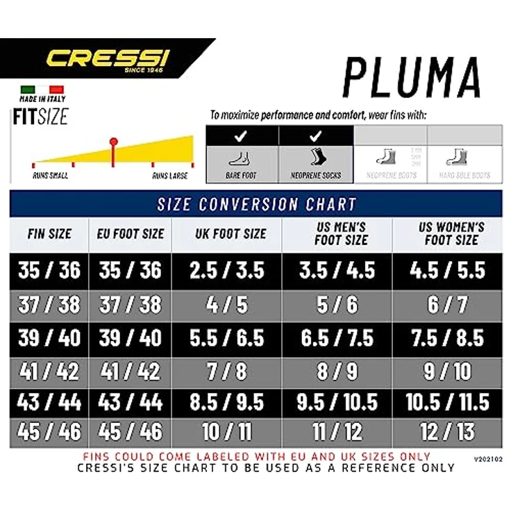 Cressi Pluma / Pluma Bag - Premium Flossen Set, Schwarz/Silber - Schnorchel Set, 41/42 – Bild 5