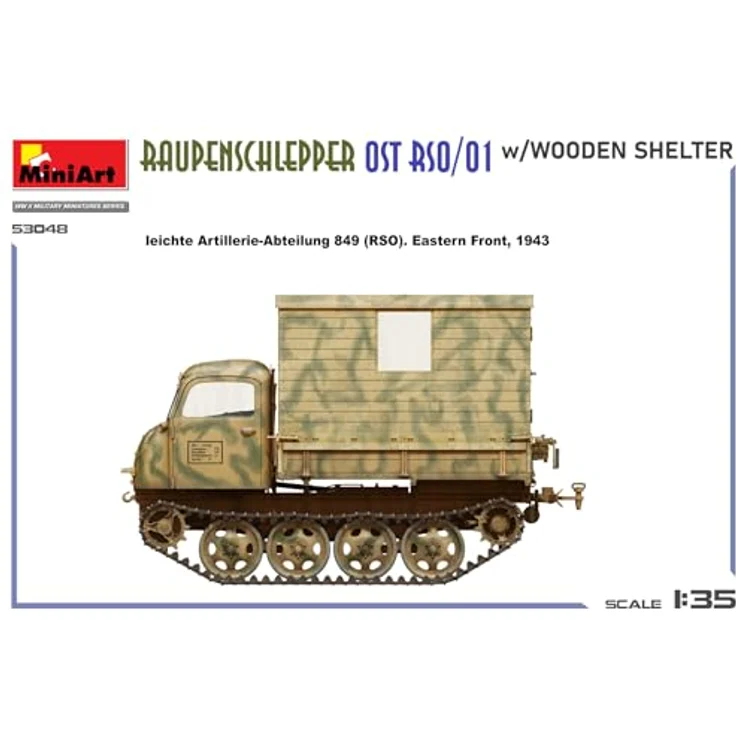 MiniArt 53048 RSO/01, Modellfahrzeug 1:35 mit Holzfahrerhaus und geätzten Messingteilen – Bild 8