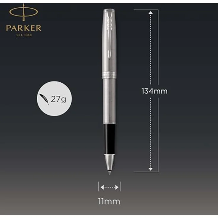 Parker Pen Sonnet, Schreibstift in Silberschwarz (44), zeitloser Stil und höchste Qualität – Bild 3