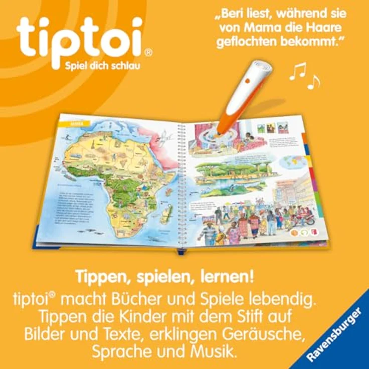 Ravensburger tiptoi® Weltatlas, Lernbuch für Kinder ab 5 Jahren, interaktive Entdeckungstour durch die Welt – Bild 4