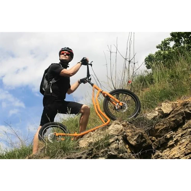 Yedoo Tretroller Mezeq, Geländetaugliches Offroad-Modell mit 20"/16" großen Rädern, blau, max. Belastbarkeit 150 kg – Bild 5