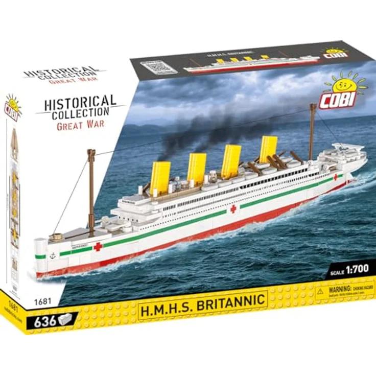 Cobi HC H.M.H.S. Britannic, Klemmbausteinmodell im Maßstab 1:700, 636 Teile mit detailliertem Präsentationsständer – Bild 2