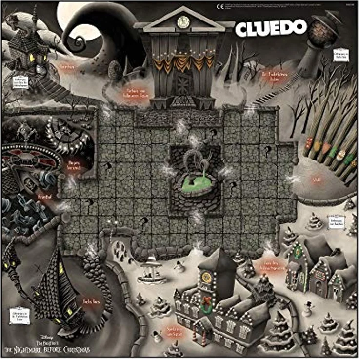 Winning Moves Cluedo Nightmare before Christmas, Brettspiel mit abenteuerlicher Suche und atmosphärischen Städten – Bild 3