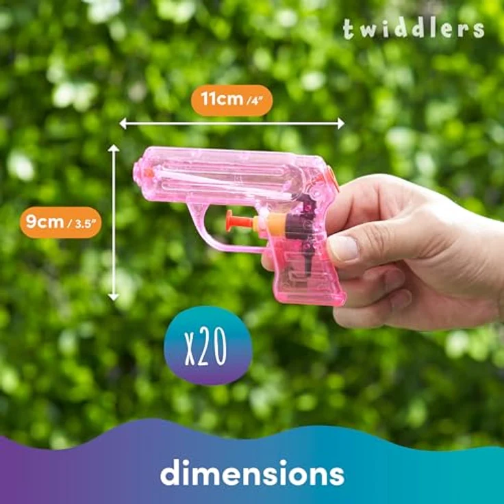 THE TWIDDLERS 20er-Pack Mini Wasserpistolen, buntes Wasserspielzeug Set für Kinder, ideal für Geburtstagsfeiern und Strandpartys – Bild 3