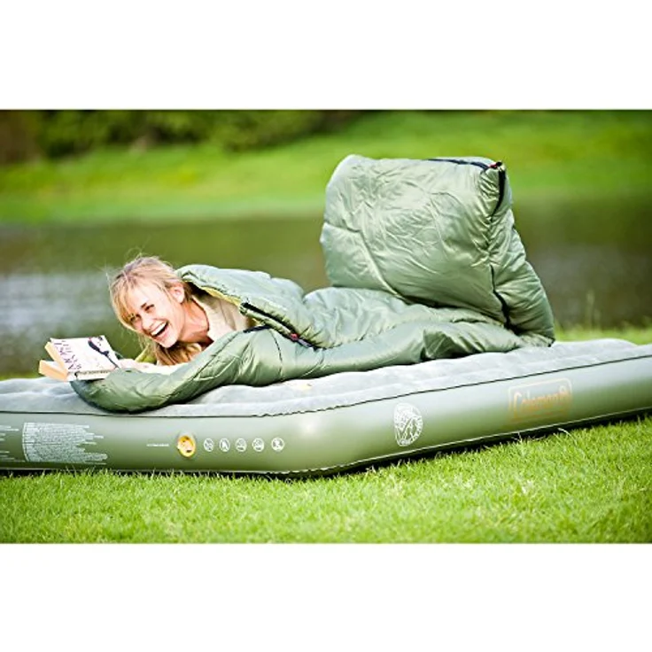 Coleman Luftbett Comfort Bed Double, Indoor/Outdoor Luftmatratze 2 Personen, Velours Gästebett, Komfort Doppelbett, Campingbett für Wandern, Trekking, Festivals, 188 x 137 x 22 cm, max. 295 kg – Bild 4