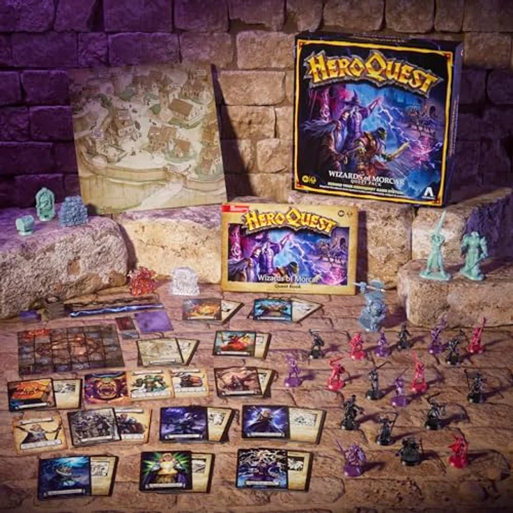Avalon Hill HEROQUEST Wizards of MORCAR, Quest-Pack mit 10 Quests und 27 Miniaturen, Spielergestützte Erweiterung für HeroQuest – Bild 3