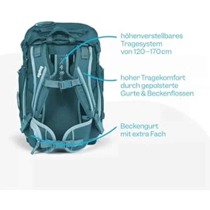 ergobag Schulrucksack Maxi (5tlg), aus recycelten PET-Flaschen, blau – Bild 3