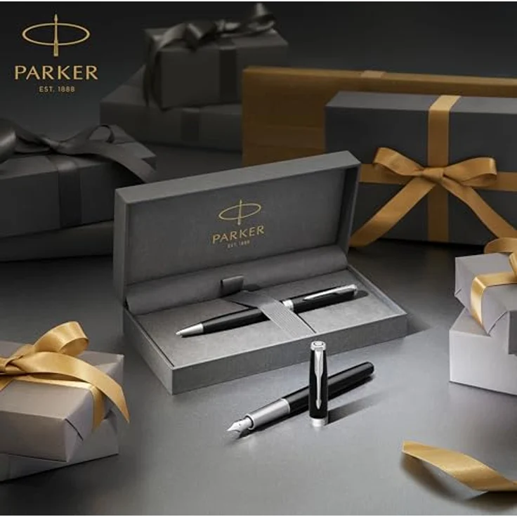 Parker Pen Sonnet, eleganter Füllfederhalter in Silber und Blau, höchste Schreibqualität – Bild 7