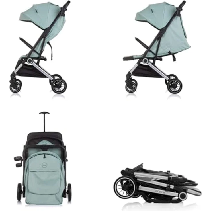 Chipolino Buggy Pixie, zusammenklappbar mit Getränkehalter, Ablagekorb für bis zu 22 kg, türkis – Bild 3