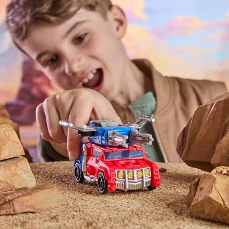 Hasbro Transformers CYBERWORLD Armored Cyber, Optimus Prime Figur 10 cm wandelbar vom Roboter zum Lastwagen mit Blaster-Zubehör – Bild 6