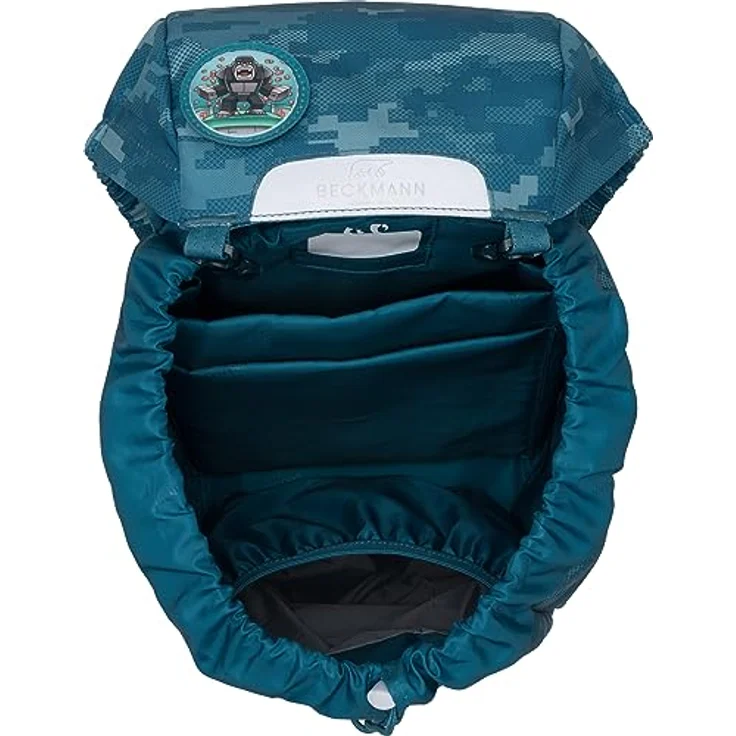 Beckmann Schulranzen Classic (6tlg., blau) mit Sportrucksack, Federmäppchen, Schlamperrolle, inkl. Buttons und wasserdichtem Innenfach – Bild 7