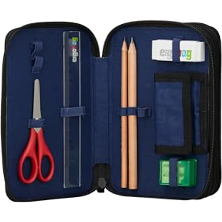 ergobag Maxi Mäppchen Set 40-Teilig, Lyra Bunt- und Filzstifte, Kleingeld Fach, Lineal, Schere – Bild 3