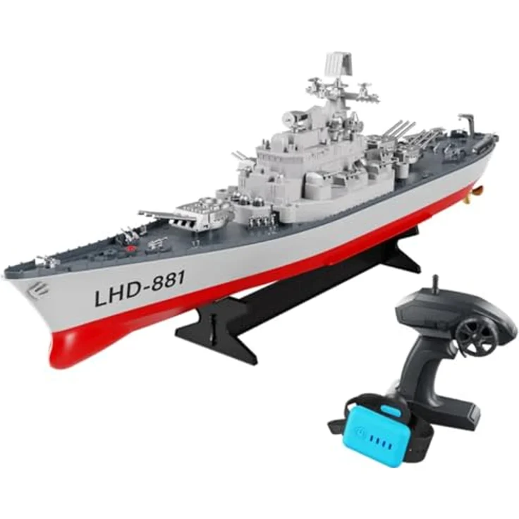 efaso RC Schlachtschiff LHD-881 Ferngesteuertes Boot 1:390 Akku Alarm 2,4 Ghz Remote Watch – Bild 1