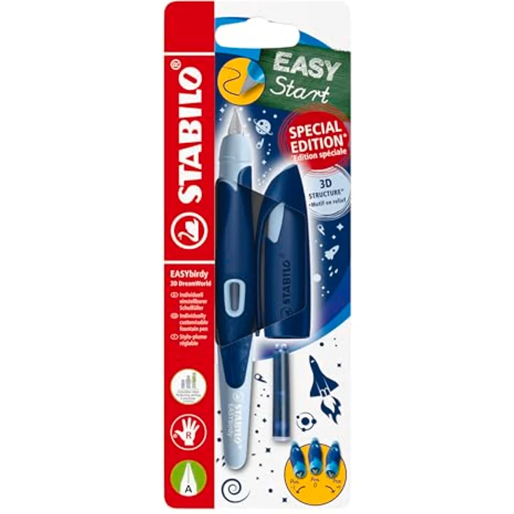 STABILO EASYbirdy Füllhalter, für Rechtshänder, Feder A, blau, ab 7 Jahren – Bild 1