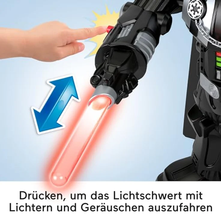 Fisher-Price Imaginext STAR WARS Darth Vader-Bot, 60 cm Spielzeug mit Lichtern, Geräuschen und Sturmtruppler Die-Cast Figurenschlüssel, für Kinder ab 3 Jahren, HXG51 – Bild 5