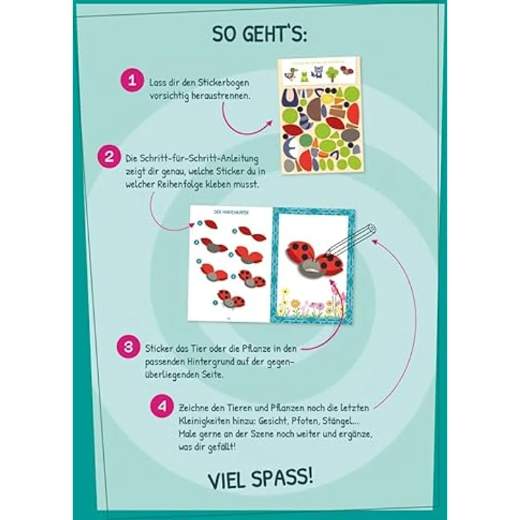 Tessloff Verlag Sticker Schritt für Schritt - Stickern - Natur, Sticker Set für Kinder ab 4 Jahren – Bild 2