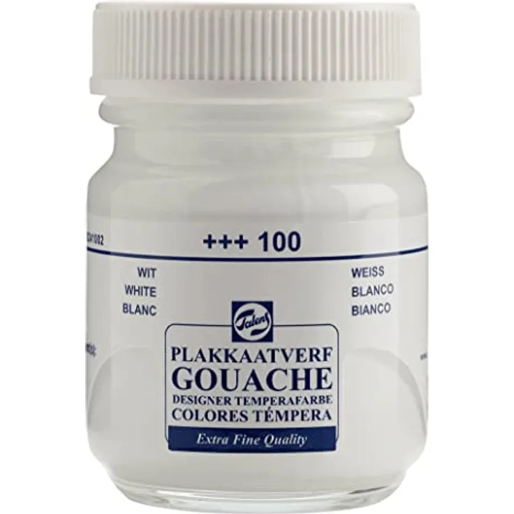 Talens Pintura de Gouache Blanca 50 ml, hochwertige Malfarbe in Weiß