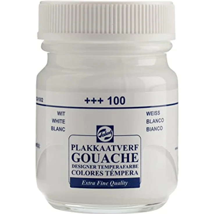 Talens Pintura de Gouache Blanca 50 ml, hochwertige Malfarbe in Weiß – Bild 1