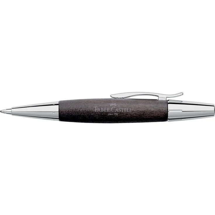 Faber-Castell E-MOTION Drehkugelschreiber, guillochierter Aluminium-Schaft, schwarz, dokumentenechte Tinte