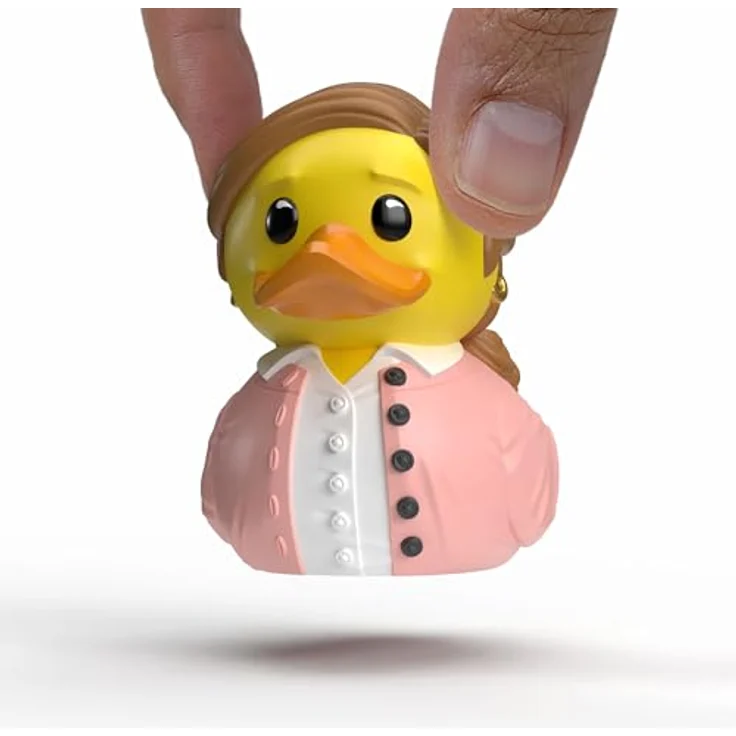 TUBBZ Mini: The Office - Pam Beesly Cosplay-Gummiente Vinyl-Figur, 5 cm groß, mit The Office-Logo in Mini-Badewanne – Bild 1