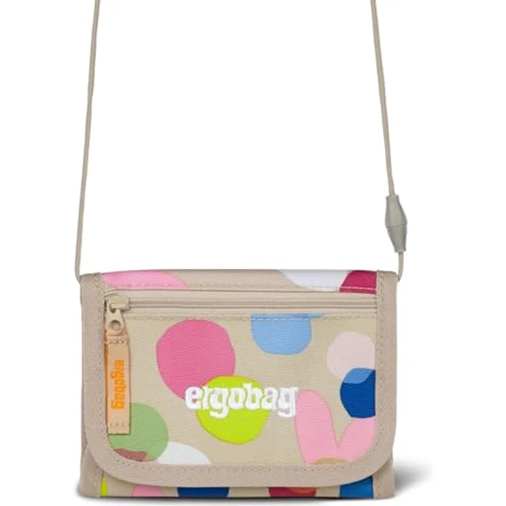 ergobag Brustbeutel Geldbeutel, Mini Portemonnaie mit Sichtfenster, Kleingeldfach, verstellbare Umhängeschlaufe, für Jungen und Mädchen, aus 100% recycelten PET-Flaschen – Bild 1