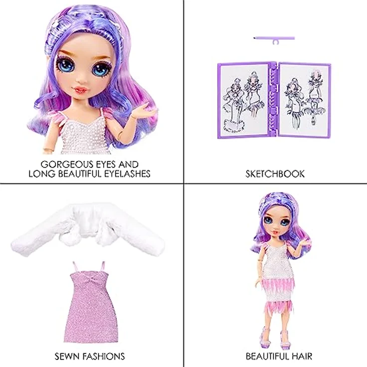 Rainbow High Fantastic Fashion Puppe - Violet Willow - Lila Modepuppe und Spielset mit 2 Outfits & Modeaccessoires - Für Sammler und Kinder von 4-12 Jahren – Bild 5