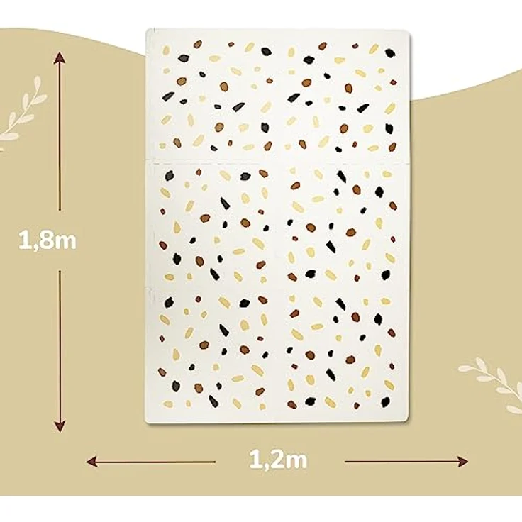 Hakuna Matte große Puzzlematte für Babys 1,8x1,2m – 6 XXL-Platten 60x60cm mit Konfetti-Motiven – 20% dickere Spielmatte in Einer recycelbaren Verpackung – schadstofffreie, geruchlose Krabbelmatte – Bild 2
