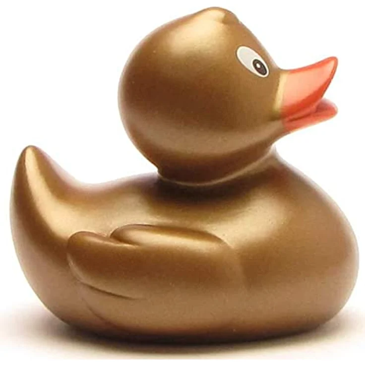 Duckshop Badeente - personalisierbar mit Wunschtext (max. 10 Zeichen), Gold, Badewannenspielzeug aus Vinyl – Bild 4