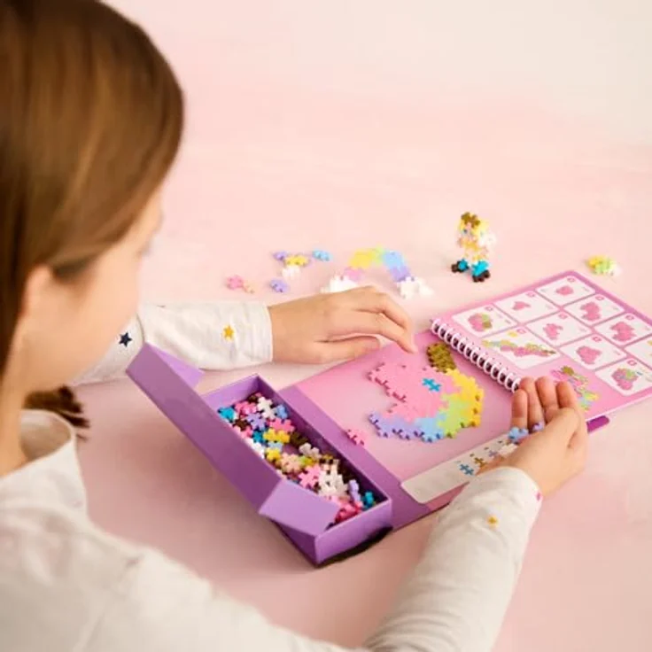 PLUS-PLUS Kreativset Bausteine Puzzle by Number Märchen, 12 Aktivitäten und 125 Bausteine für 2D-Puzzle und 3D-Figuren – Bild 8