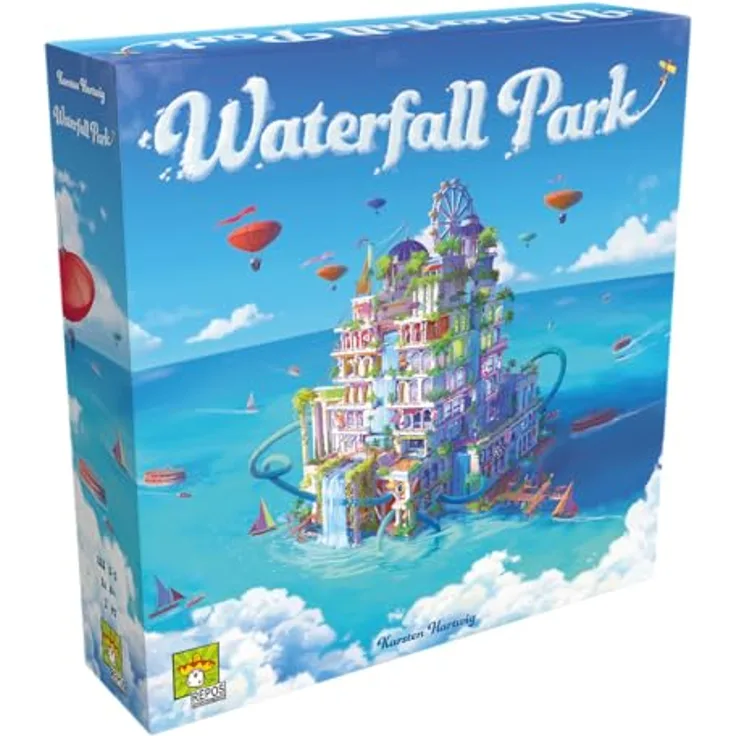 Repos Production Waterfall Park (d), Familienspiel mit Verhandlungs-Elementen und bunten Attraktionen