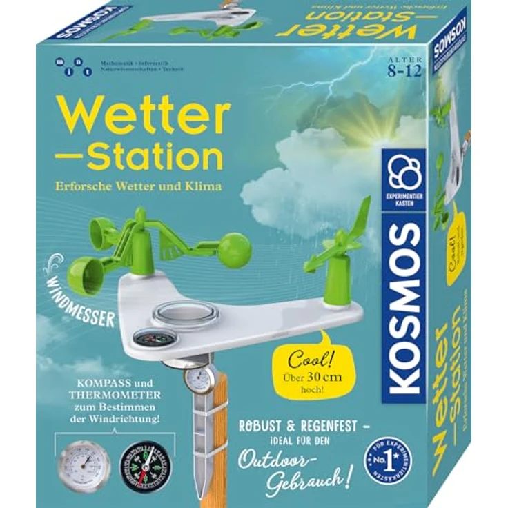 KOSMOS 636142 Wetterstation, Experimentierkasten mit Windmesser, Kompass und Thermometer für Kinder ab 8 Jahre – Bild 1