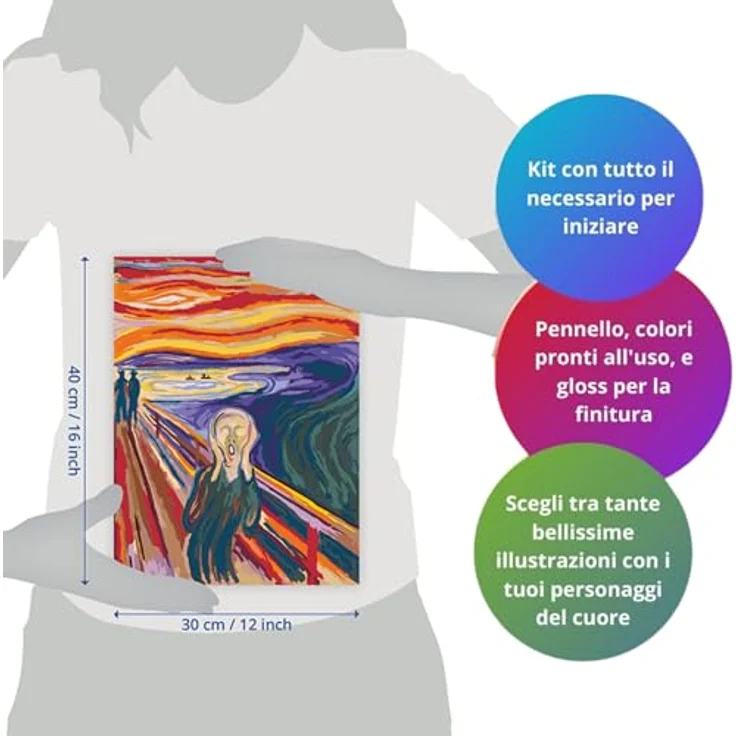 Ravensburger CreArt Malen nach Zahlen, ART Collection Munch: Der Schrei, für Erwachsene, Made in Europe, mit fertig gemischten Acrylfarben – Bild 7