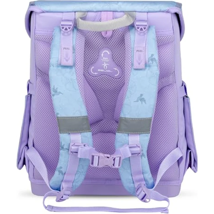 Belmil Compact mit Patches Schulranzen Set 5-teilig mit Brustgurt (405-41/AG/B/S) (Tropical Hummingbird) - Kinder Schulranzen-Set für die 1. bis 4. Klasse, 19 L Volumen, Fidlock Magnetverschluss, AGR geprüft & empfohlen – Bild 5