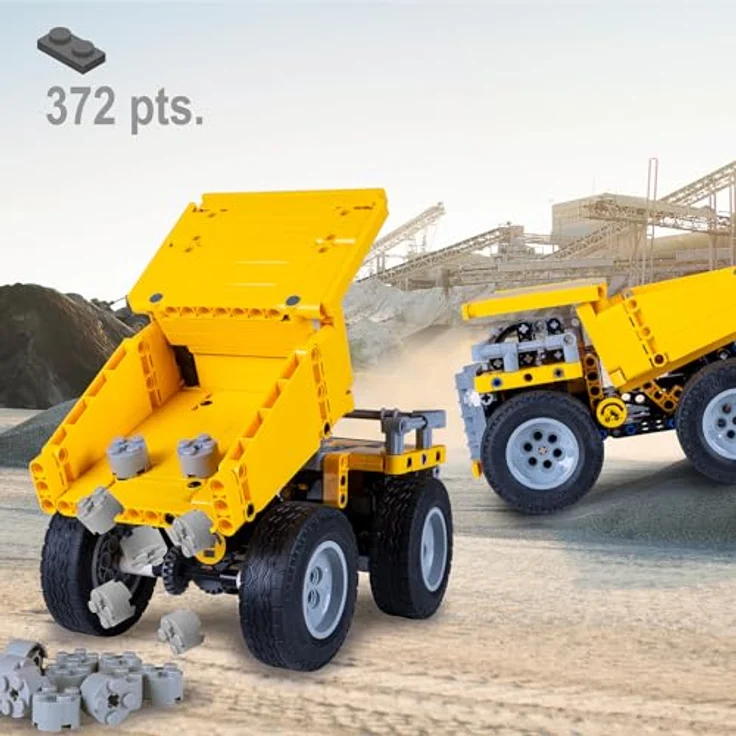 JAMARA CADA Muldenkipper Bricks, 372 Teile, manuelle Kippmulde und Zahnstangenlenkung, Bau-Set für Kinder ab 8 Jahren – Bild 2